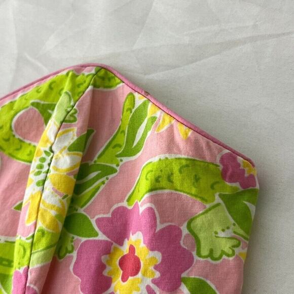 Lilly Pulitzer Women's Size 4 Strapless Dress Alligator Floral Print Pink Green - Picture 5 of 12